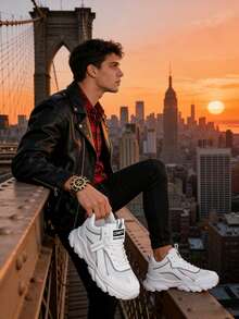 Men's Fashion Sneakers New Arrivals Comfortable Chunky Soled Athletic Shoes For Daily Wear And Travel Perfect Gift For Him Best Choice - trắng - Xem 6