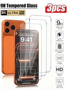 ZYSHI 3 piezas Protector de pantalla de vidrio templado para iPhone 17 Pro/17 Pro Max/17/16/15/14/13/12/11/Pro/Pro Max/Mini/Plus [Dureza 9H] - Vidrio templado de alta definición, resistente a arañazos, instalación fácil [Compatible con fundas de teléfono] Protección de pantalla esencial, adecuado para protección diaria, oficina, hogar, protección diaria, oficina, hogar, protector de pantalla de teléfono, accesorios de teléfono, resistente al agua, a prueba de golpes, anti-caída, resistente a arañazos - transparente - Ver 16