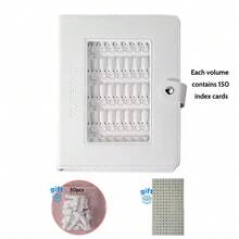 美甲颜色展示册，带可拆卸色卡和150片甲片 - 塑料材质凝胶色卡。可拆卸活页收纳册，用于存放凝胶指甲油和展示美甲产品。安装简便，无需胶水：我们的120色美甲色卡展示册采用固定卡扣设计，只需将替换甲片卡入即可，稳固牢靠，不会脱落。 - 米色 - 查看 4