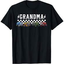 Grandma Retro Monster Truck Family Crew Birthday Matching T-Shirt - Women's T-Shirt,Men tshirt , Unisex style Gift T-Shirt ,Comfortable home wear, Daily fashion, Party wear T-shirt, Sizes S - XXL, Black - Negro 15 - Ver 2