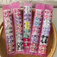 Set Of 10 Pairs (20 Pieces) Duckbill Hair Clips / Bow With Rhinestone / Colorful And Delicate / Children's - 5 đôi / 10 chiếc - Xem 9