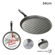 OISE ART STORE Bistecchiera Tonda Rigata Padella Cucina Antiaderente Antigraffio 7 Strati 34 Cm 045017m - - Multicolore - Visualizzare 3