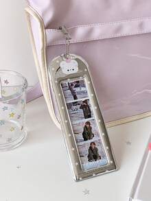 1 PC Silver Glittering Life Four Grid Card Set, Student Quadruple Head Sticker Pendant Card Set, Star Chasing Long Strip Card Set - Multicolor - View 8