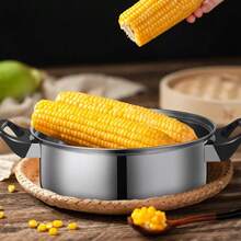 12pcs Stainless Steel Cookware Set With Non-Stick Coating And Glass Lids - Stainless Steel  Saucepan Stock Pot Set, Kitchen Induction CookwareIncludes Pots & Pans For All Cooking Needs, Ergonomic Handles, Perfect For Home & Restaurant Use - 銀色 - 查看 6