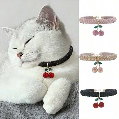 1 pieza Collar para mascotas, Collar para mascotas, Suministros para mascotas felices, Lindo collar de cuero para gatos y perros, Regalo para fiesta de mascotas, Regalo de cumpleaños