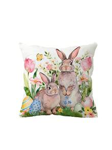 1 chiếc/4 chiếc vỏ gối in hình thỏ và trứng Phục Sinh, trang trí nhà cửa, vỏ gối tựa đầu phòng ngủ, vỏ gối tựa lưng ghế xe hơi, trang trí phòng. - Nhiều màu - Xem 10