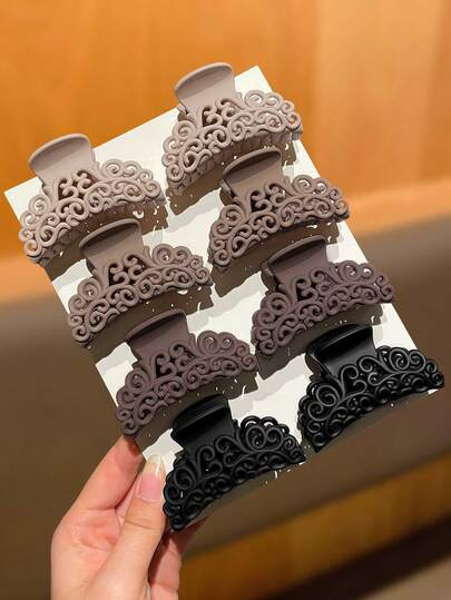 6.5厘米中号半圆形镂空时尚可爱优雅女士发夹，适合日常场合，包括上学，女士发饰，女士时尚配饰，送给她的礼物