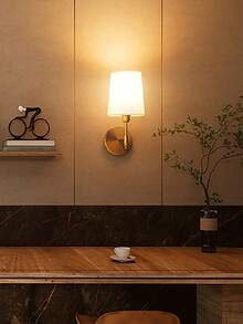 2pcs/1pc Battery Powered Wall Lamp, No Wiring Needed, Rechargeable Dimmable Wall Light With RGB Bulb And Remote Control, Brushed Gold Body With White Minimalist Fabric Shade. Suitable For Modern, Classic And Other Indoor Styles To Enhance The Overall Appearance Of Living Room, Bedroom, Hallway, Foyer, Etc. (Gold) - Wall Lamp - View 9