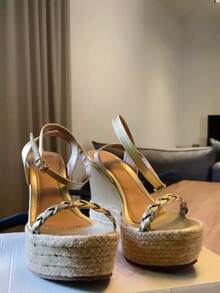 Women's Platform Wedge Sandal, Comfortable, Luxurious, New Release, Modern - Vàng - Xem 3