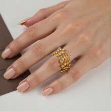 [Saudi Arabia Valentine's Day Gift] 24k Gold-Plated Bohemian Adjustable Bracelet And Ring Jewelry Set, 2pcs Women's Exquisite Jewelry Bracelet, Luxurious And Fashionable Texture, Multiple Styles To Choose From, Making It The Perfect Gift For Your Partner On Valentine's Day And A Fashionable Jewelry For Daily Wear - Multicolor - View 10