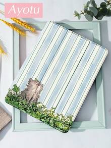 Ayotu 1 chiếc ốp lưng máy tính bảng và Kindle hình mèo con hoạt hình sọc xanh trắng, tương thích với iPad thế hệ thứ 10, iPad 11/Air thế hệ thứ 4/Air thế hệ thứ 7/9.7 inch, Galaxy Tab A9 Plus, Kindle (thế hệ thứ 11 - ra mắt năm 2024) (6 inch), Kindle Paperwhite thế hệ thứ 12 năm 2024. Món quà tuyệt vời cho mùa lễ hội, kiểu dáng đơn giản và thời trang. - Nhiều màu - Xem 2