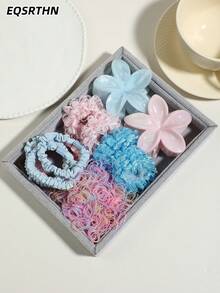 Spring Fresh Anti-Slip Flower Hair Grip Set, High Elastic Teeth + Soft And Smooth Claws, Securely Grips Medium-Length Hair / Thick Hair, Bun Or Half-Twisted Hairstyle Without Loosening, Not Pulling The Scalp, Not Damaging The Hair. - Multicolor - View 1