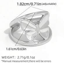 Uself 3 pezzi/1 pezzo Anelli in acciaio inossidabile con design a farfalla, placcati in oro 18K, gioielli di alta qualità e impermeabili, adatti per uso quotidiano, vacanze, spiaggia e altre occasioni, gioielleria occidentale, gioielli da donna, marchio per donne, anelli da donna - Multicolore - Visualizzare 9
