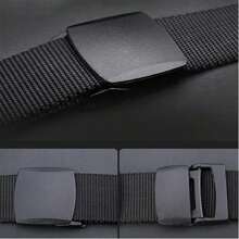 尼龙帆布透气军用战术男士腰带，配塑料扣 - 彩色 - 查看 2