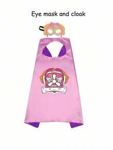 1pc Paw Patrol Ryder, Rubble, Chase, Skye Cartoon Cloak And Mask, Suitable For Christmas, Birthday, Festival Party Cosplay Costume Cape Prop Group Outfit - Multicolor - View 11