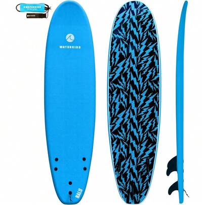 Kids Surfboard & Leash, Perfect For Learning How To Surf, Made For Kids,Soft Top For Beginners, Foam Surfboard Makes It Easy To Learn How To Surf & Catch Waves