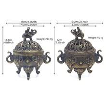 1pc Large/Small Elephant Incense Burner, Hollow Lid Design, Elephant Handle Embossed Decor, Classical Incense Holder For Tea Room, Study, Temple, Auspicious Meaning, Suitable Gift For Elders, Buddhist Friends, Housewarming - Multicolor - View 9