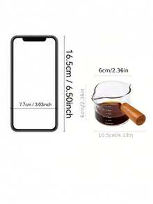 75ml Heat-Resistant Glass Milk Pitcher With Wooden Handle, Mini Milk Jug For Espresso, Creamer, Sauce, Condiment - Clear - View 9