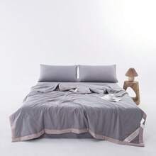 1件装平边夏季被/空调被，采用大豆纤维和聚酯纤维填充，适合家庭卧室、客厅、酒店旅行使用，可机洗。 - 灰色 - 查看 12