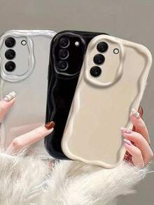 Transparent Phone Case: Suitable For Galaxy 06/ A16/A26/A36/A56/A24/A25/A35/A55/A20/A30/A50/A10S/A20S/A52/A71/A72/A33/A53/A73/M55/M10/A03 CORE 4G/5G Anti Fall Soft Edge Watercolor Wave Pattern Soft Shell Protective Cover For The Model - Clear - View 2