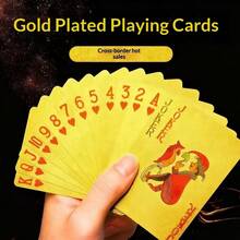 金箔镶嵌美元网格图案 - 哑光耐用特殊用途扑克牌，节日、派对和互动游戏的完美礼物 - 彩色 - 查看 2