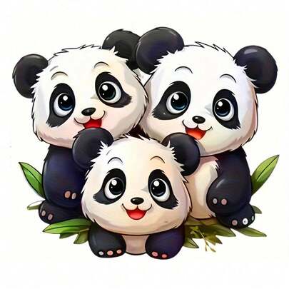 1pc/2pcs/3pcs Cute Panda Graphic, Suitable For T-Shirts, Hoodies, Pillows, Backpacks And Handbags, Ideal Holiday Gift, Holiday Design, Printing