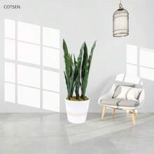 Paquete de 5 Plantas de Serpiente y Agave Sintético 30 Pulgadas sin Maceta para Decoración de Jardín Hogar Oficina Interior y Exterior-B029 - Verde - Ver 3