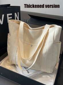 这款时尚大容量帆布手提包采用拉链封口，配有多个侧袋和结实耐用的肩带，是携带笔记本电脑、书籍等物品的理想之选。轻便耐用，超级实用，是工作、通勤、返校、情人节、母亲节的完美礼物。 - 彩色 - 查看 21