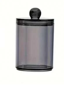 10oz Transparent Plastic Organizer Jars Set, Suitable For Storing Cleaning Swabs, Round Pads, Dental Floss - Clear Plastic Containers For Bathroom, Vanity, Makeup Storage, Black - Black - View 12