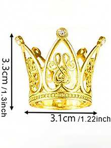 1 pièce Couronne dorée pour gâteau, 3 options de couleur, coiffe vintage pour décoration de gâteau, couronne complète à 3 couleurs, décoration de gâteau avec couronne, cadeau d'anniversaire, convient pour photos de gâteau de reine/princesse, fournitures de fête, utilisable pour mariage, anniversaire, cadeau, événements de mode, usage polyvalent - Doré - Voir 11