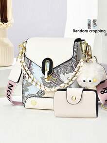 Mini Phone Bag Set - Fashionable Printed Shoulder Crossbody Bag - Pink - View 10