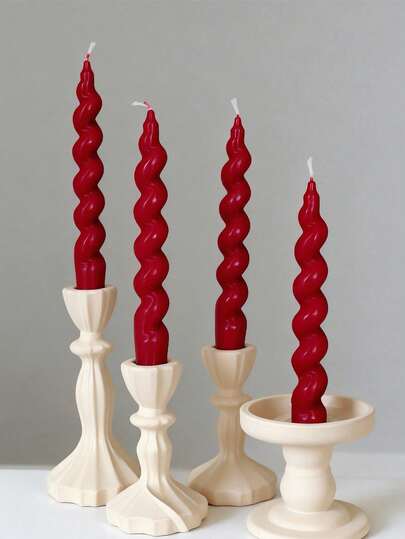 Christmas Gift Scented Candle Set, Burgundy Christmas Slim Candles, Christmas Home Decor Candles, Christmas Gift Decorations (Includes Scented Candles), Christmas Home Decor Wax Candles, Halloween Home Decor, Candle Holder Gift, Suitable For Women, Winter Gift, Christmas Decorations, Christmas Gift