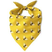 1pc Large Bee Themed Dog Bandana/Scarf, Suitable For Medium Dogs - 24.8 Inches X 11 Inches (62 X 28 Cm) Bee Pattern With "BEE" Text, Machine Washable Pet Accessory, Yellow Bee Collar, Suitable For Outdoor Walks And Bee Themed Parties - Multicolor - View 6