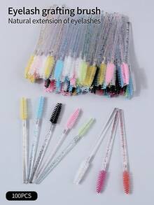 200/100 Pcs Eyelash Brushes False Eye Lashes Extension Tools Eyebrow Brush Mascara Wands Applicator Spoolers Lashes Cosmetic Tool - Multicolor - View 9