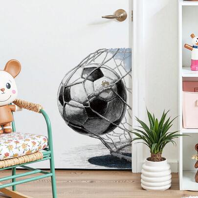 1pc Sports Spirit Football Wall Sticker, World Cup Football Wall Decal