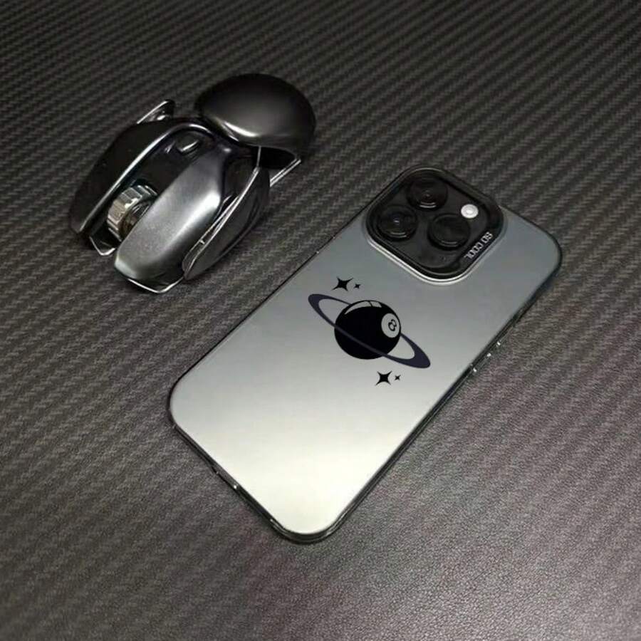 Planet Design Slim Phone Case It Is Compatible With IPhone 17/16/15/14/13/12/124 Pro Max/Pro/Plus Models. It Features A Stylish And Minimalist Design And Provides Shockproof And Abrasion-Resistant Protection. - Black - View 1