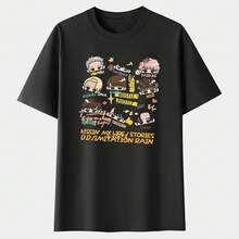 Camiseta Mujer "Kawaii Pastel Dream" – Estilo Harajuku, Algodón Suave 100% con Estampado de Animales y Comidas Monos, Look Lovely para el Día a Día, Tallas S-XXL - Negro - Ver 3