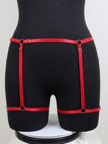 Women Harness Garter Belt Punk Body Chain Belt Lingerie Goth Bondage Elastic Suspender Belt Rave Garters - Red LP-428R - View 5