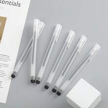 30支装极简透明哑光可伸缩圆珠笔，简约ins风速干顺滑大容量墨水可视墨水仓，适用于学生、办公、考试等场合。 - 套裝 - 查看 3