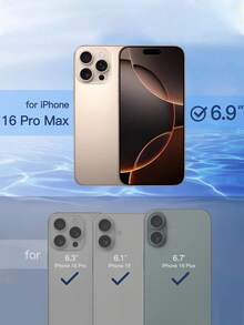 Juego de 4 en 1 - 2 piezas de protector de pantalla de privacidad para iPhone 16 Pro Max de 6.9 pulgadas + 2 piezas de protector de lente de cámara, compatible con 17 Pro Max, 17 Pro, 17 Air, 16 Pro, 16 Plus, 15 Pro Max, 15 Pro, 15 Plus, 14 Pro Max, 14 Pro, 14 Plus, 13 Pro Max, 13 Pro, 12 Pro, 11 Pro Max. Protección de pantalla esencial con protector de pantalla de vidrio templado con privacidad. - Negro - Ver 6