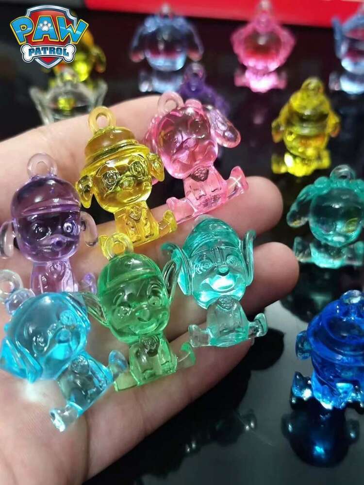 5pcs/10pcs Paw Patrol Themed Birthday Party Favors Keychains, Random Color & Character Including Chase, Rubble, Rocky, Zuma, Keychain Pendant, Backpack Decor, Car Hanging Ornament, Perfect Gift For Birthday, Holiday, Christmas, Anniversary Party - Multicolor - View 2