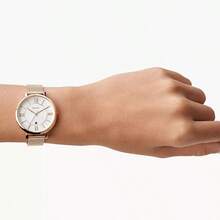 Fossil Women's Rose Gold Mesh Band Roman Numeral Dial Elegant Quartz Watch, Sophisticated Daily Wristwatch, Gift For Her ES4352 - Rose Gold - View 3