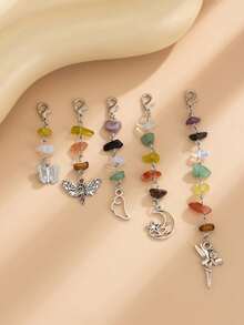 3 phụ kiện tóc hình dạng bất đối xứng bằng hạt pha lê nhiều màu phong cách Bohemian cổ điển, dây buộc tóc trang trí hình vỏ sò, bộ trang sức đội đầu phong cách Hippie, thích hợp để trang trí hàng ngày và ngày lễ (màu sắc và kích thước pha lê thay đổi) - Nhiều màu - Xem 9