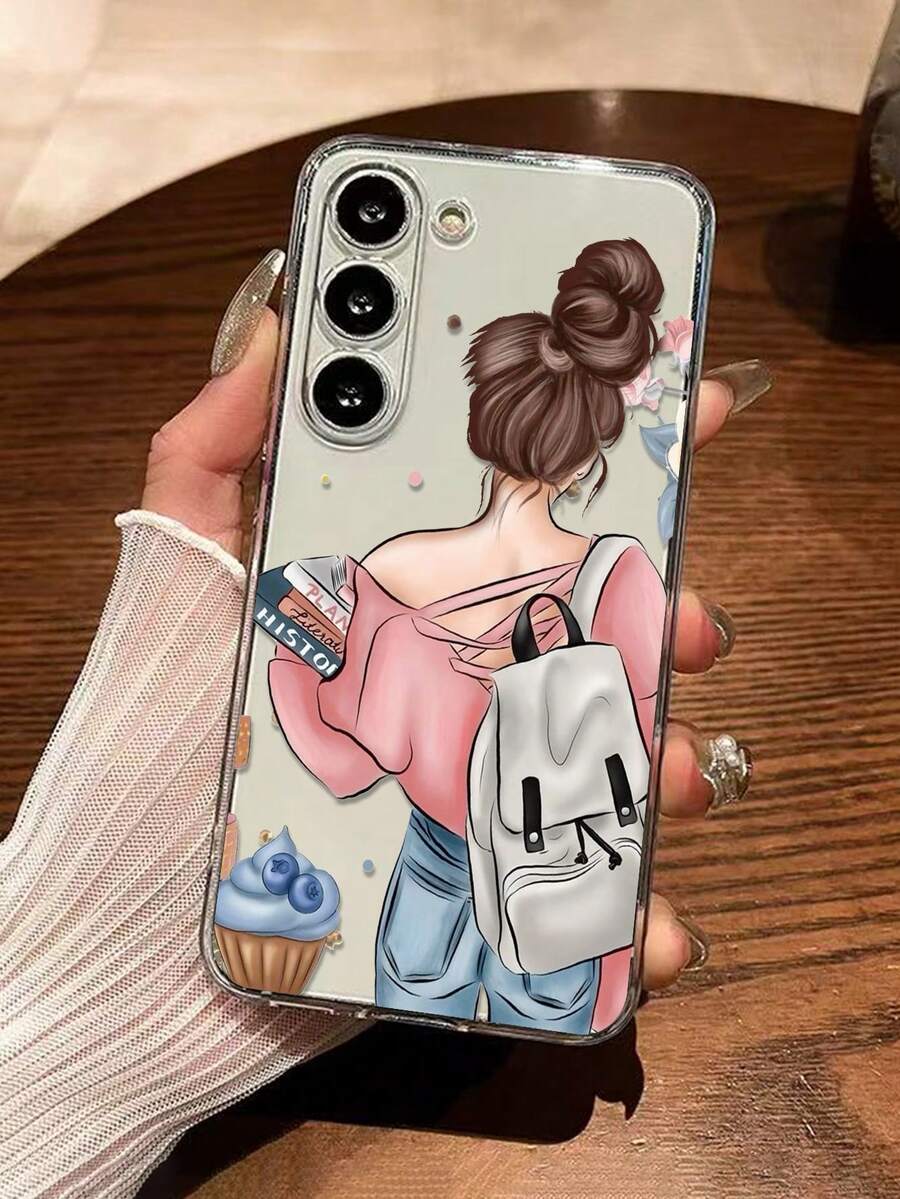 1个彩色彩绘加厚防震透明旅行女孩手机壳，兼容 16/11/16 Pro/16 Plus/16 Pro Max/16 e/15 Pro Max/13/14/12/XS/XR/7G/8P、Galaxy 11/12 Pro/12/12 X/13 Pro/14 Pro/15 Pro、10/9/Note9/12c/Note11 Pro/Note8 Pro - 彩色 - 查看 1