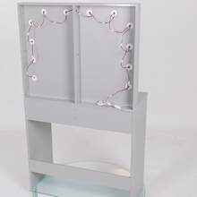White Dressing Table Set With LED Lights Mirror, Vanity Makeup Table 2 Large Drawers And Stool - Light Grey - View 9