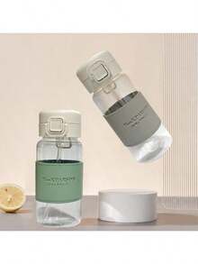 耐高温简约清新学生男女通用吸管杯，时尚吸睛INS风水瓶，配有柔韧吸管和保护盖，保温塑料水瓶，情侣礼物 - 彩色 - 查看 4