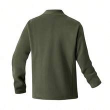 TIANXICO Mens Fleece Jacket Full Zip With Pockets Warm Lightweight Winter Jacket Thermal - PALEGREEN - View 2