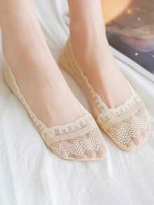 Women's Summer Ice Silk Anti Slip Lace Thin Invisible Boat Socks Breathable And Fashionable Style - Multicolor - View 15