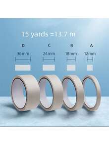 1roll Solid Color Adhesive Tape, Simple Portable Art Tape For Painting Back To School - White - View 5