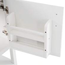 Single Sink Bathroom Vanity Unit, 60 Cm Washbasin Unit With Ceramic Basin And Shelf, White - White - View 5